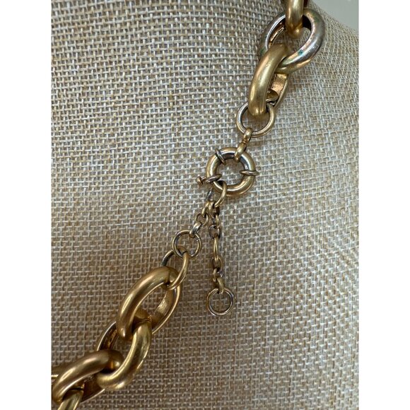 J. Crew Tortoiseshell Link Statement Necklace W/ Gold-Tone Chain 21-In - Picture 3 of 9